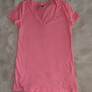 Victoria's Secret Pink - neon pink V Neck